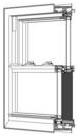 Cross section of a double hung vinyl replacement windows